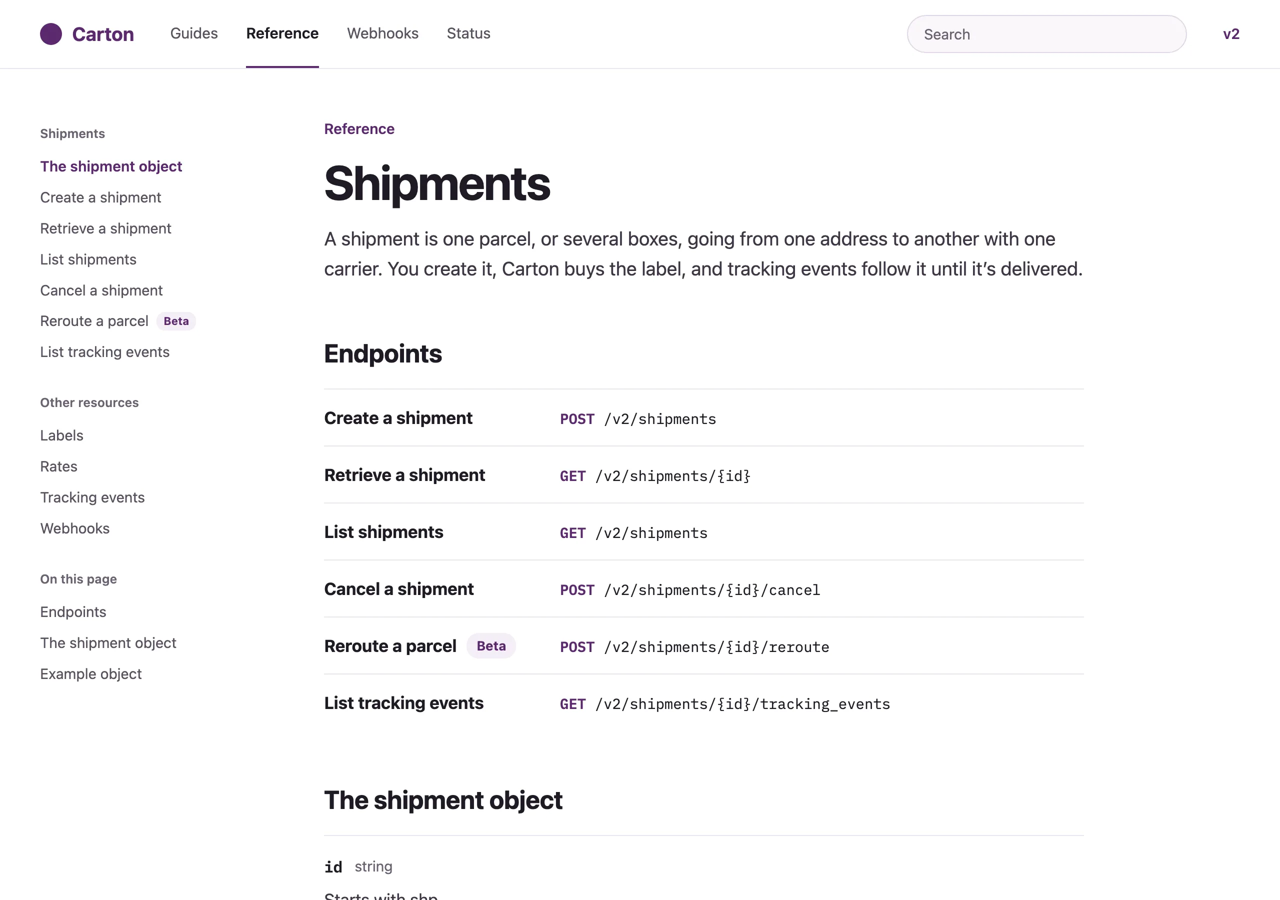 The One resource page of Carton