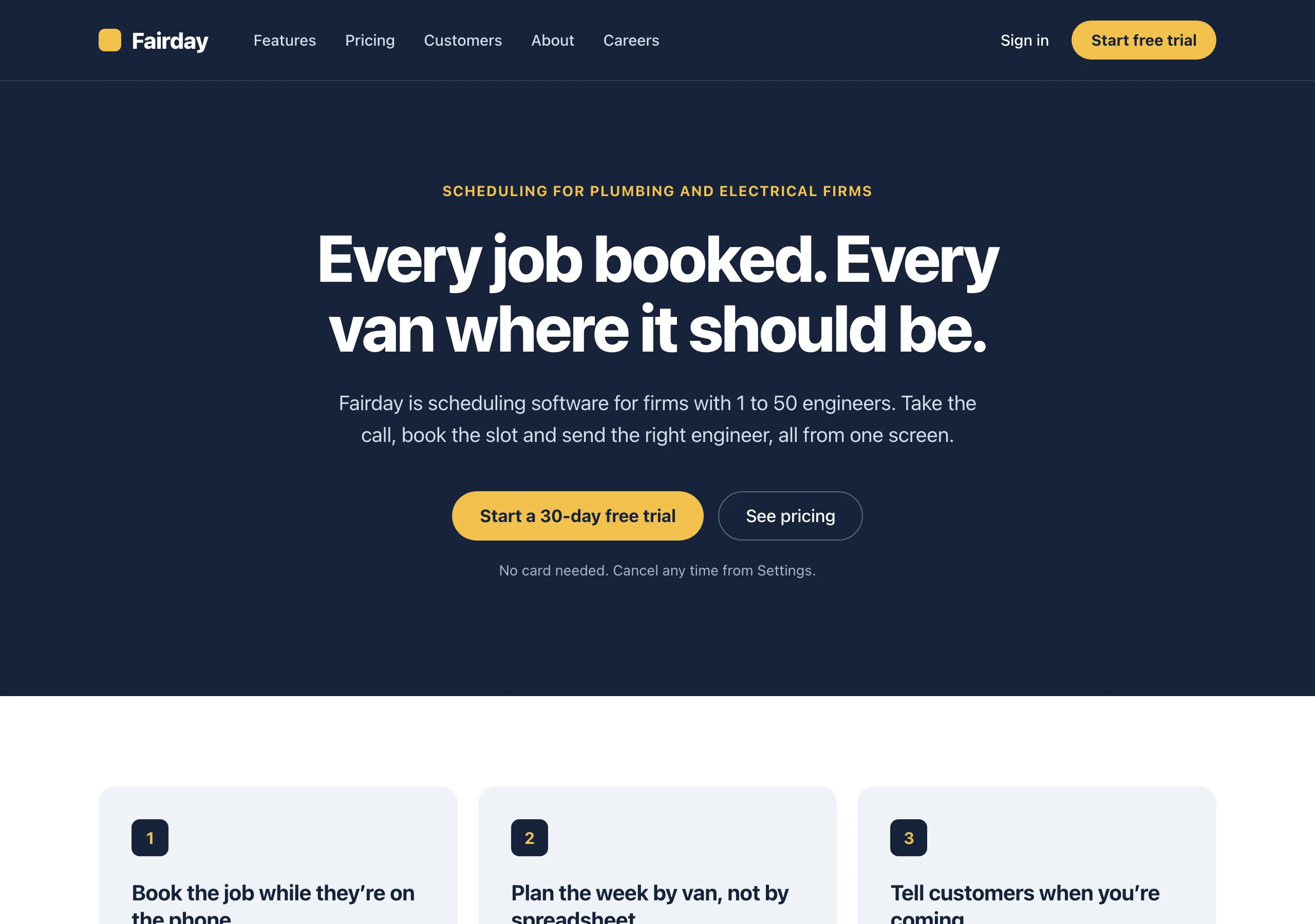 The Home page of Fairday