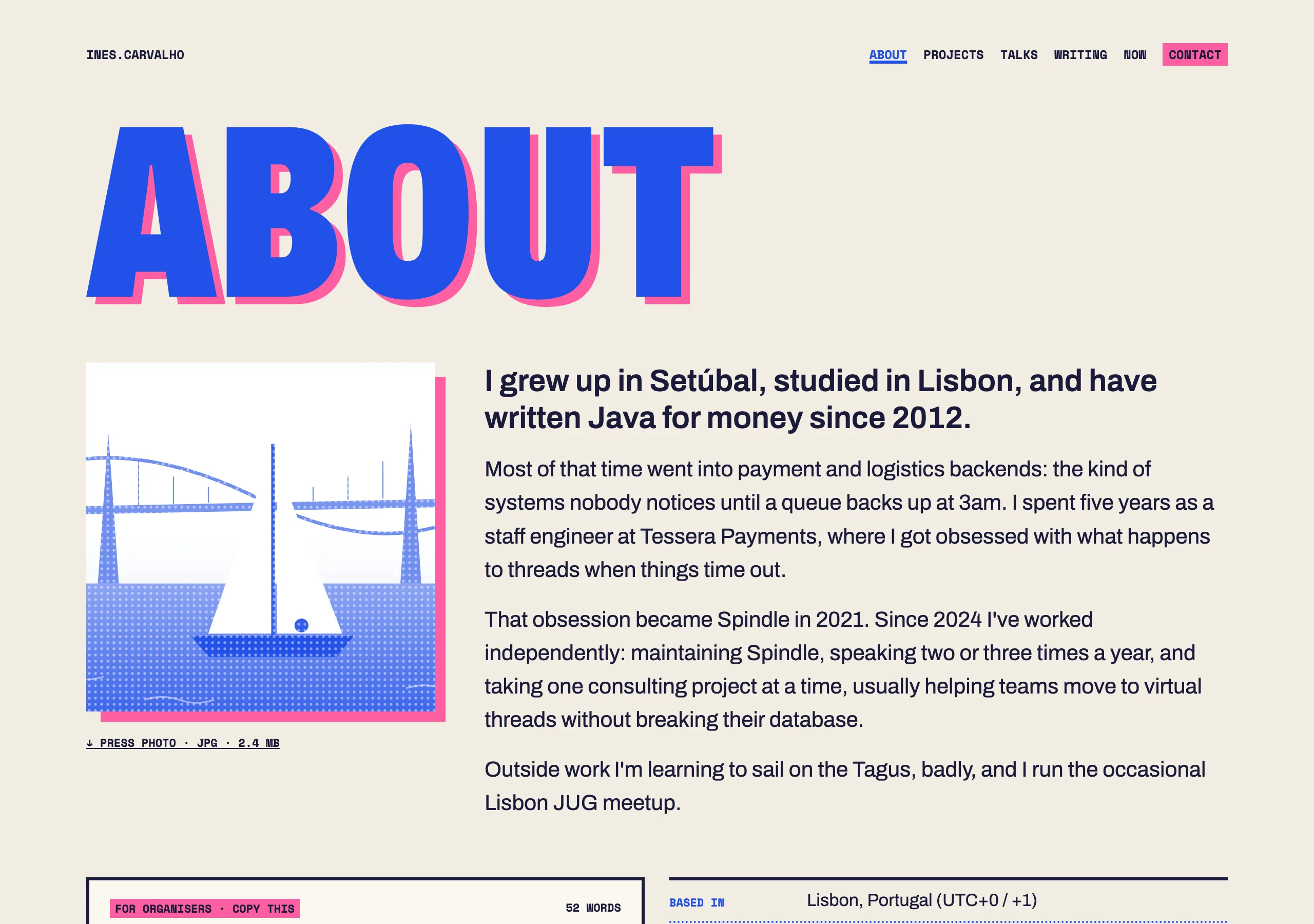 The About page of Fork Join