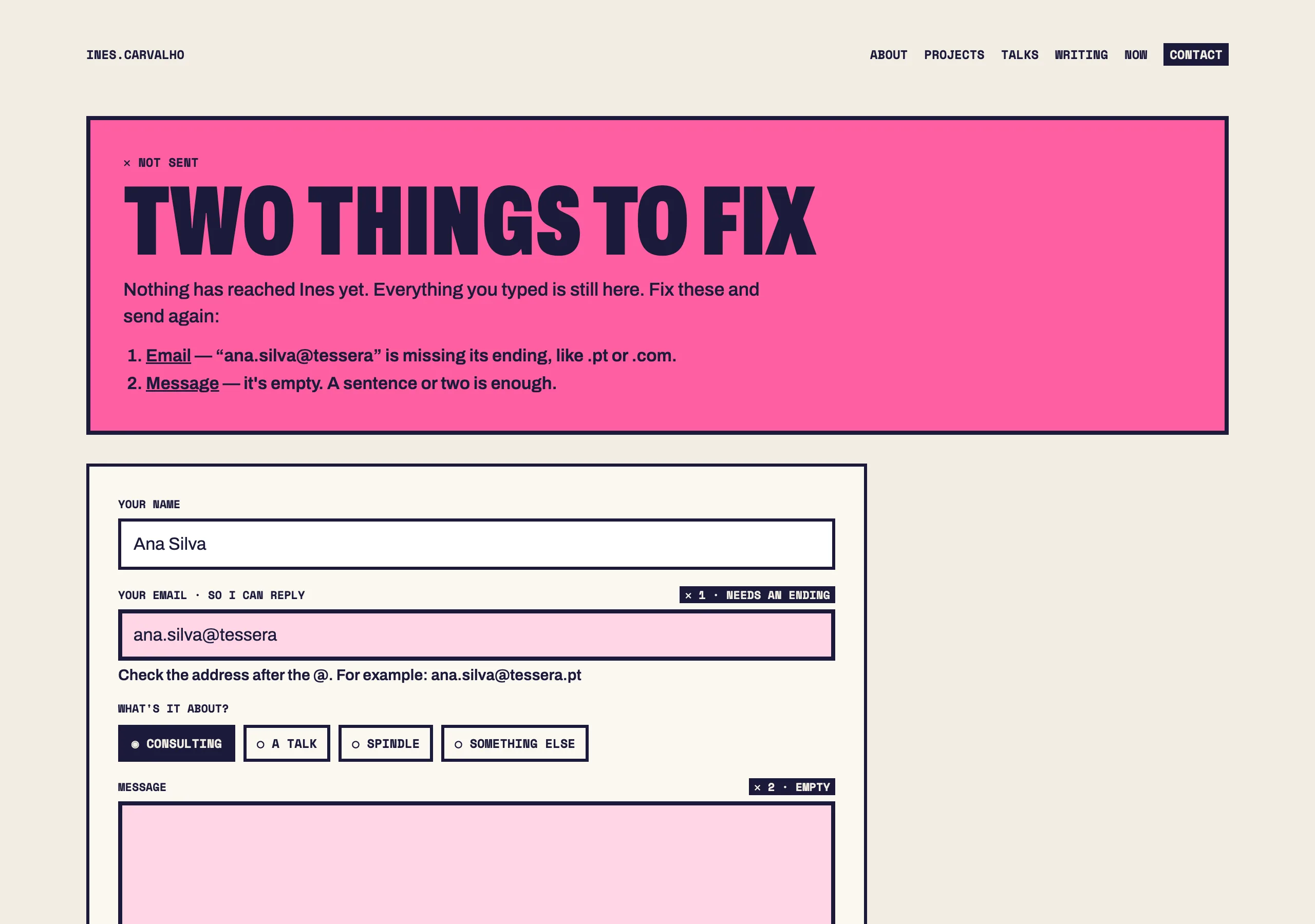 The Message sent back page of Fork Join