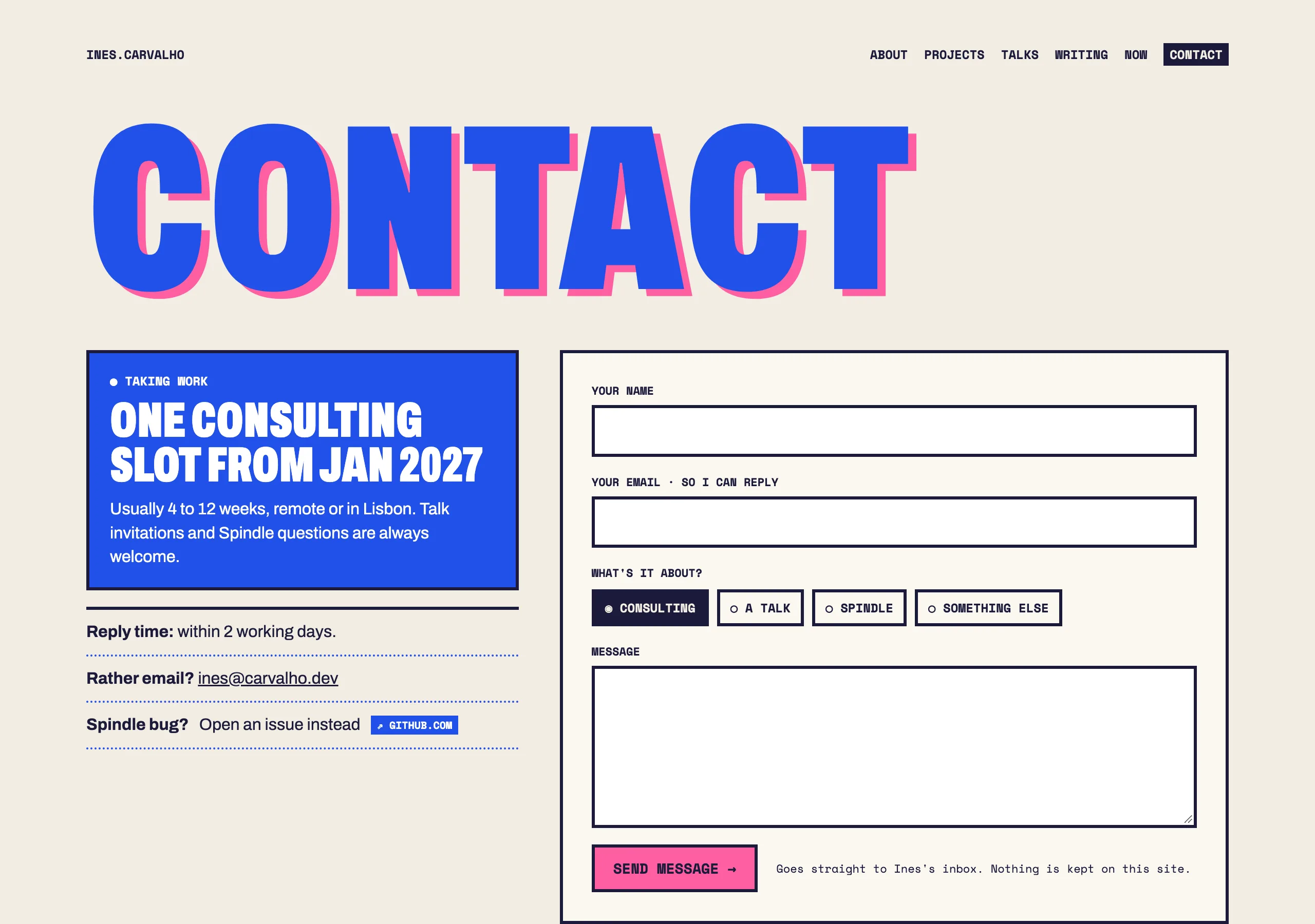 The Contact, taking work page of Fork Join