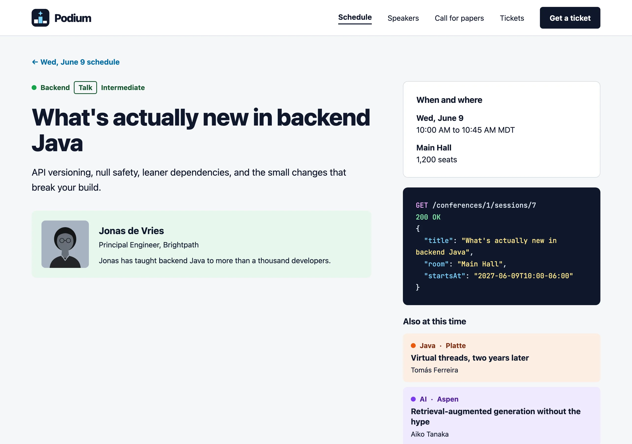 The One talk page of Podium