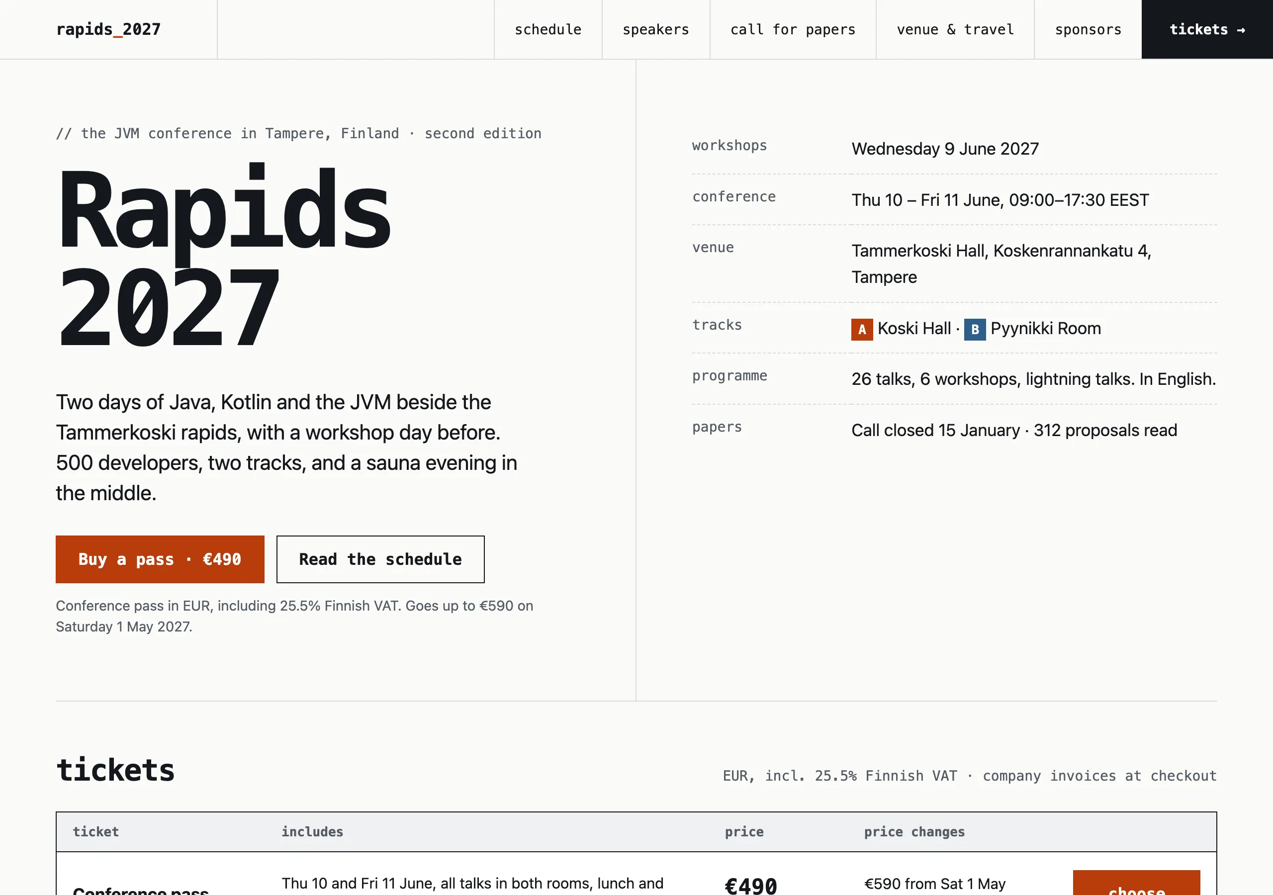 The Home page of Rapids