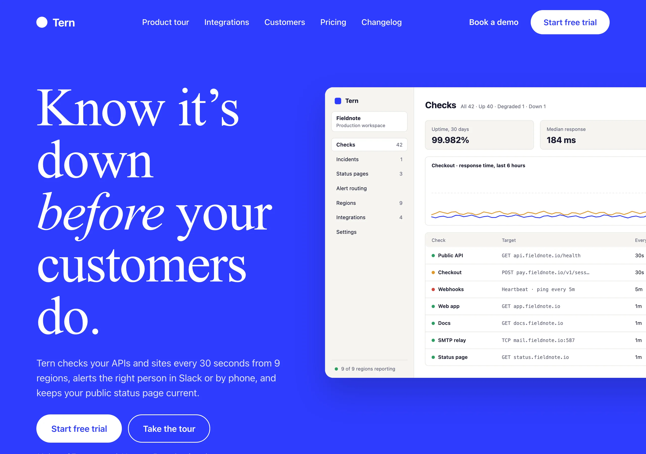 The Home page of Tern